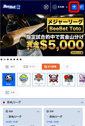 ブックメーカー　おすすめ　ビーベットへ入金