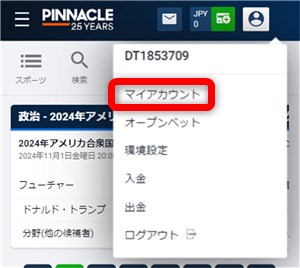 ピナクル　マイアカウント