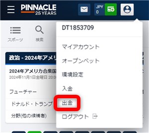 ピナクル　出金